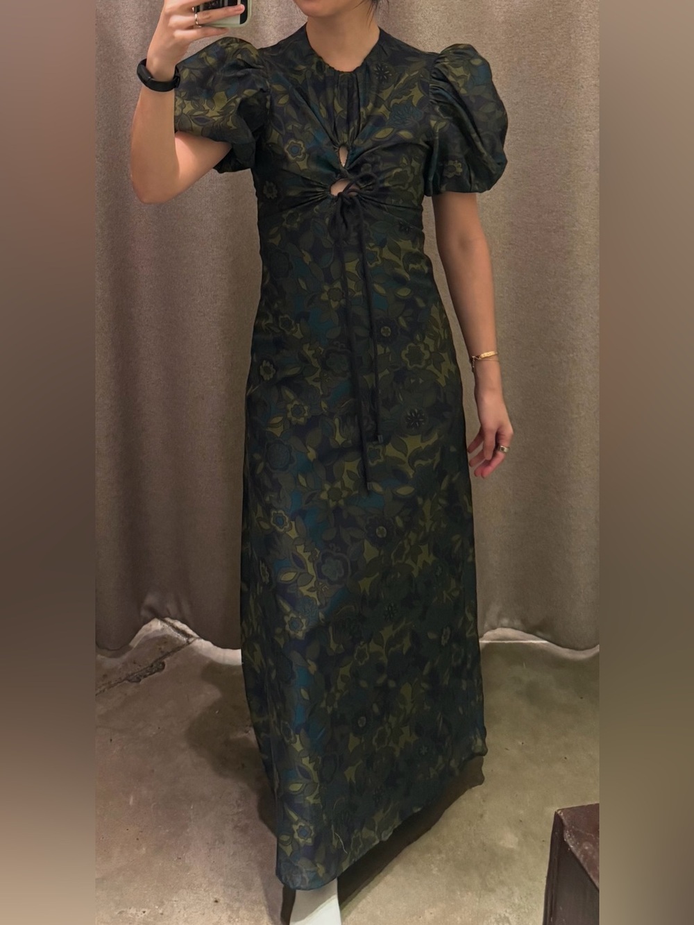 SIR. The Label Valerio Keyhole Maxi Dress Jardin Silk Floral - Picture 3 of 7